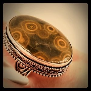 New Ocean Jasper 925 Silver Ring.